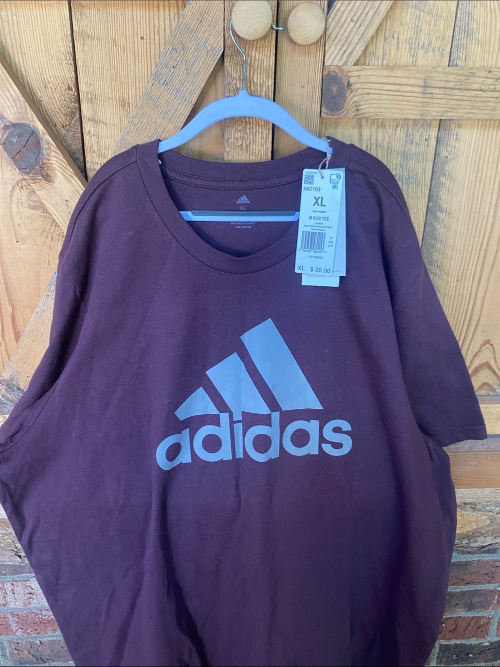 Adidas Men’s ' Shadow Maroon Logo Tee - XL